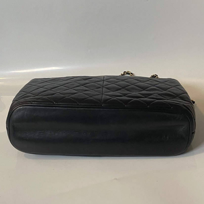 Chanel Vintage Quilted Black Shoulder Bag