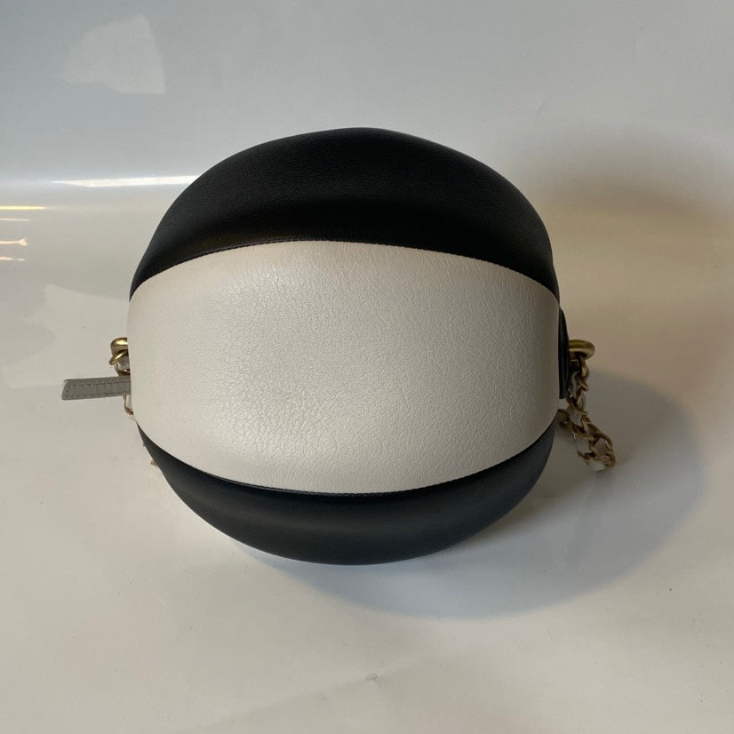 Chanel Black & White Lambskin Moon Evening Bag