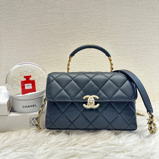 Chanel Carry Me CF  Black Quilted Leather Shoulder Bag