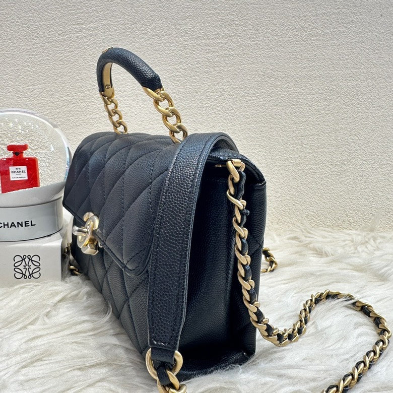 Chanel Carry Me CF  Black Quilted Leather Shoulder Bag