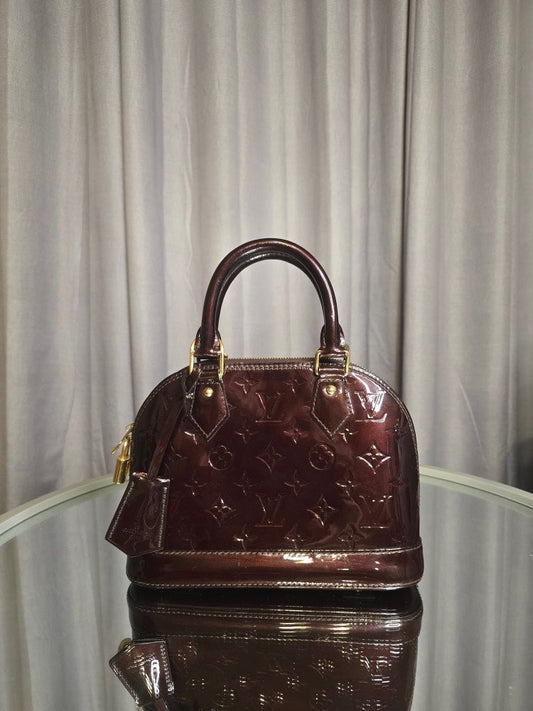 Louis Vuitton Adamante Alma BB Burgundy Top Handle Bag