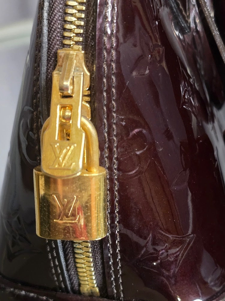 Louis Vuitton Adamante Alma BB Burgundy Top Handle Bag