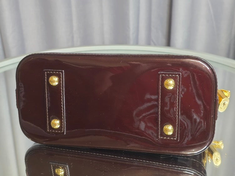 Louis Vuitton Adamante Alma BB Burgundy Top Handle Bag