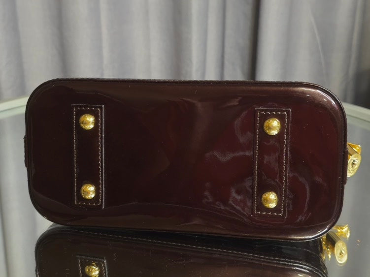Louis Vuitton Adamante Alma BB Burgundy Top Handle Bag