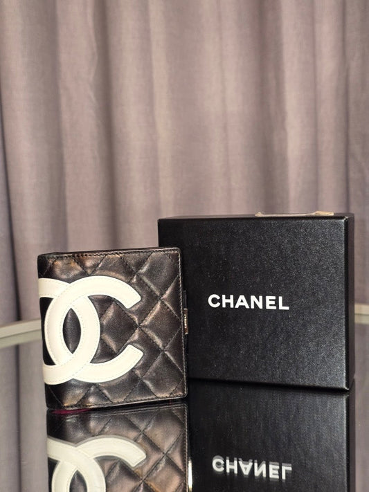 Chanel Cambon Black Bifold Wallet - Leather - Excellent Condition
