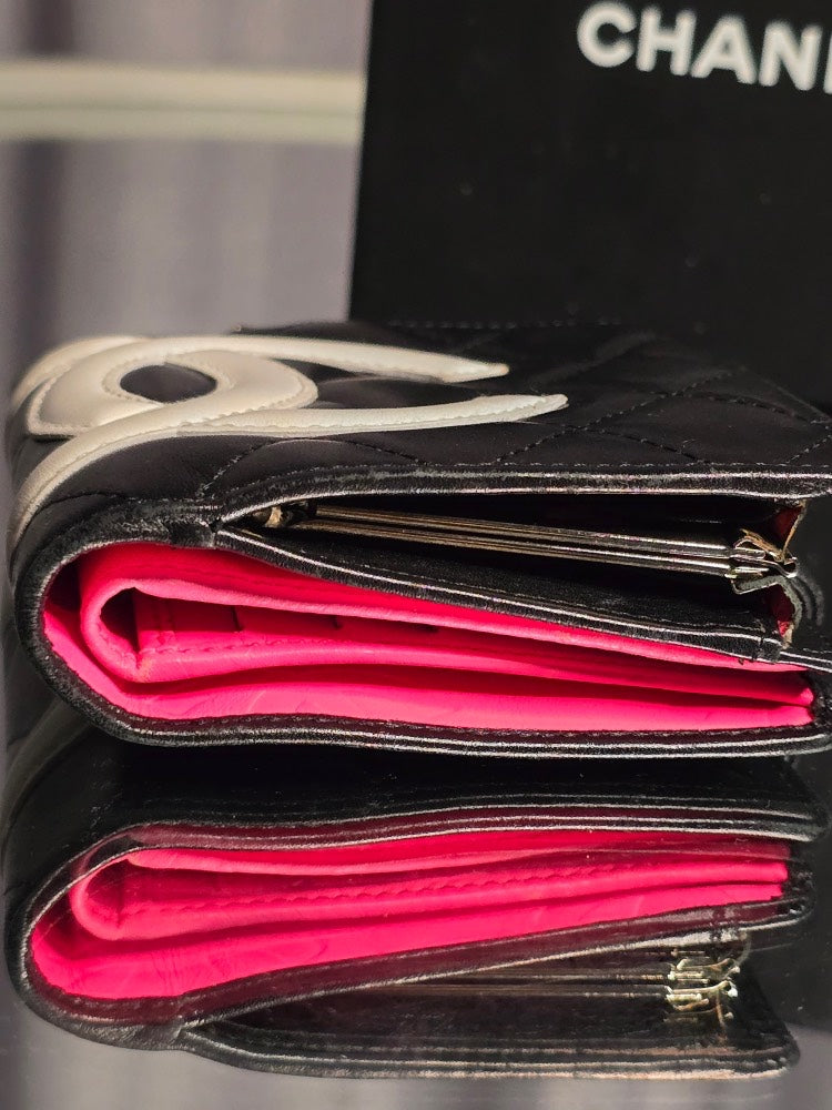Chanel Cambon Black Bifold Wallet - Leather - Excellent Condition