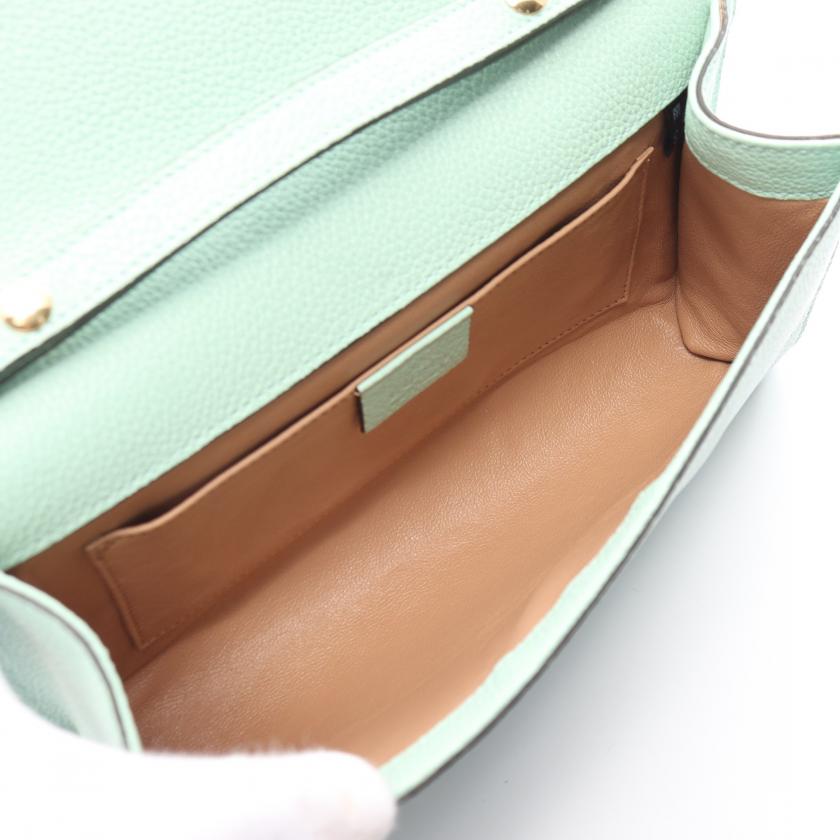 Gucci Zumi Handbag Leather Turquoise Blue 2way