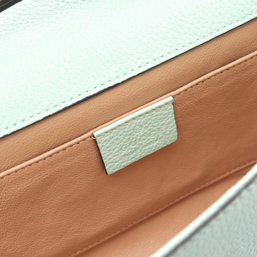 Gucci Zumi Handbag Leather Turquoise Blue 2way