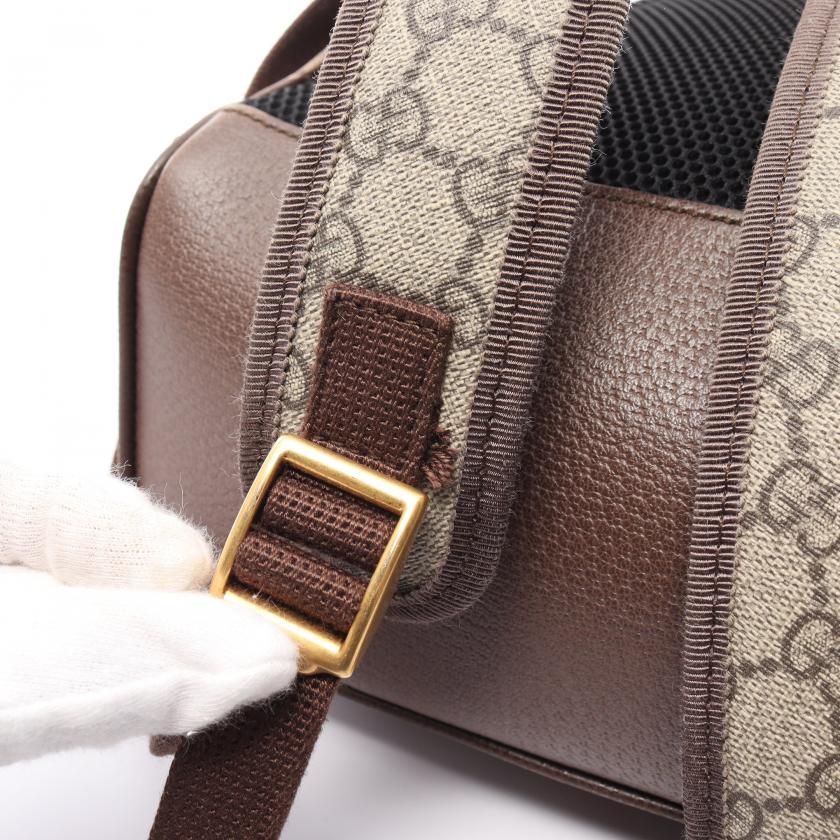Gucci Ophidia GG Supreme Backpack Rucksack PVC Leather Beige Multicolor 881540