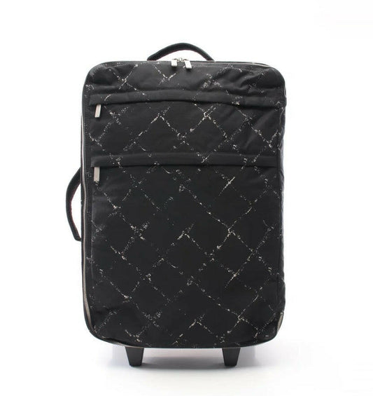 Chanel Black Canvas Luggage with Lock & Key Size 54