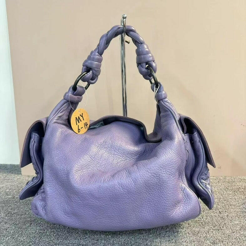Bottega Veneta Medium Purple Shoulder Bag with Braided Handles