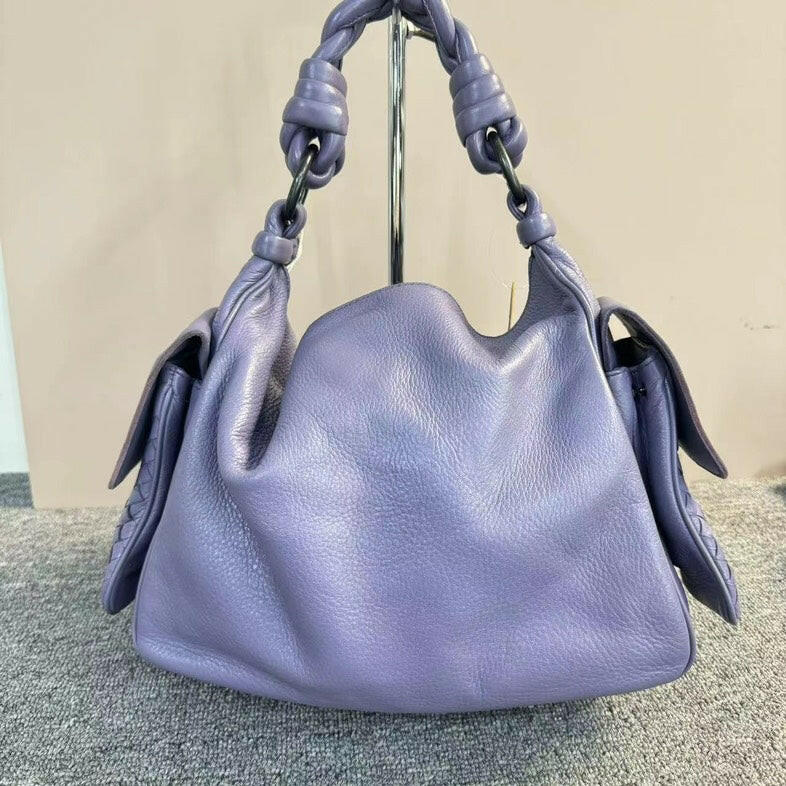 Bottega Veneta Medium Purple Shoulder Bag with Braided Handles