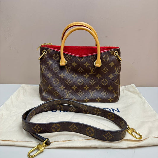 Louis Vuitton Monogram Pallas 2way Bag Red Brown Shoulder Bag
