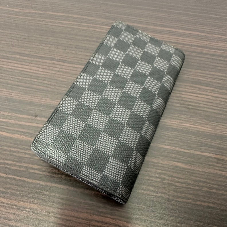 Louis Vuitton Damier Graphite Long Wallet - Preloved Black Leather Wallet