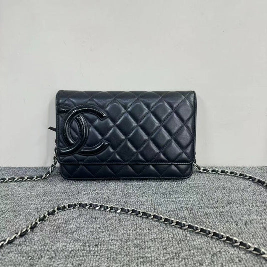 Chanel Black Quilted Leather Wallet On Chain WOC