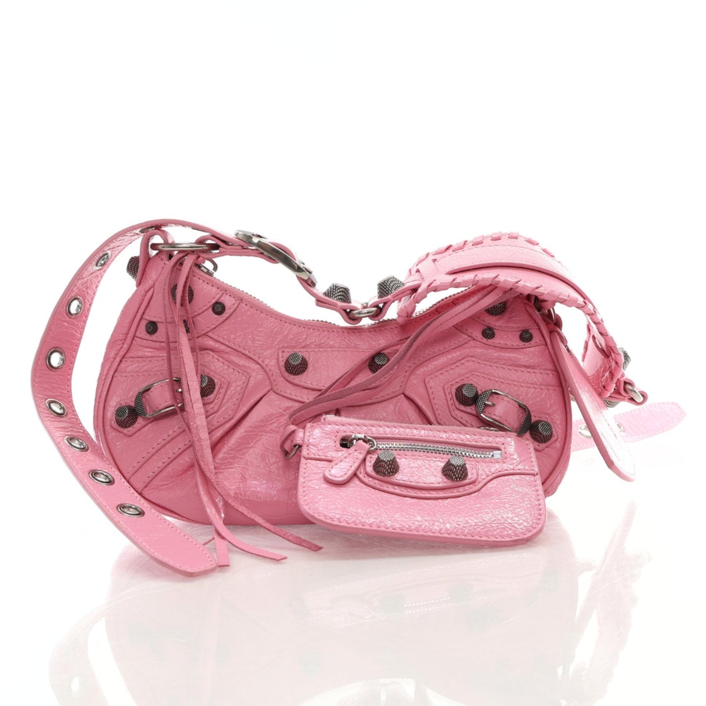 Balenciaga Le Cagole XS Pink Leather Shoulder Bag