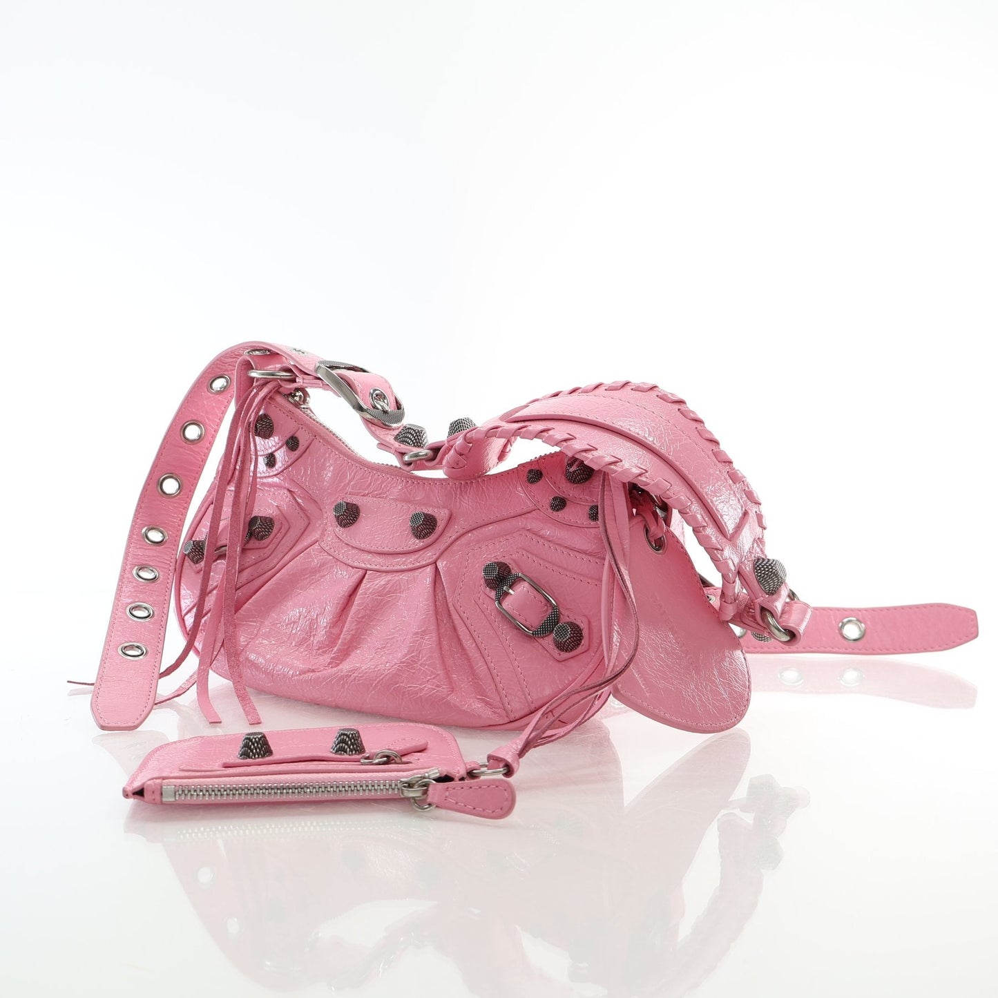 Balenciaga Le Cagole XS Pink Leather Shoulder Bag
