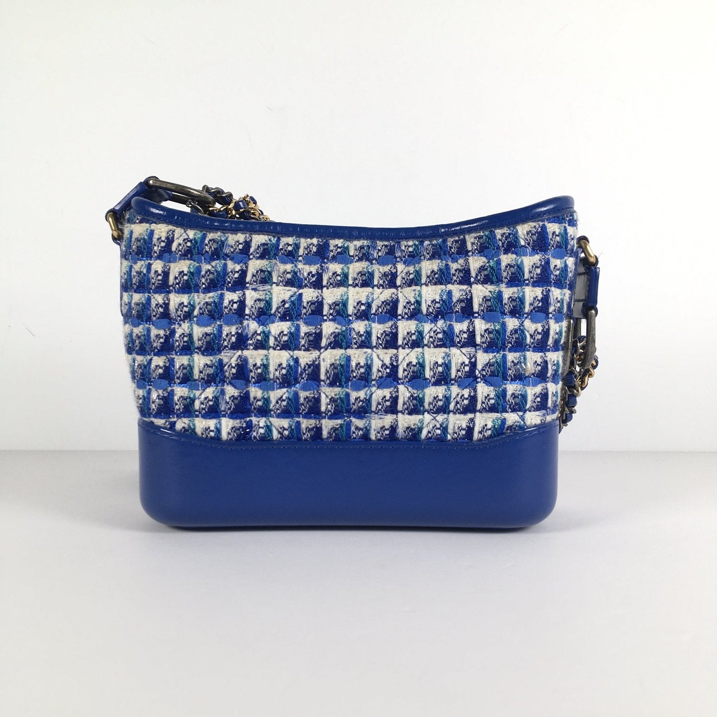 Chanel Gabrielle Small Blue Tweed Hobo Bag