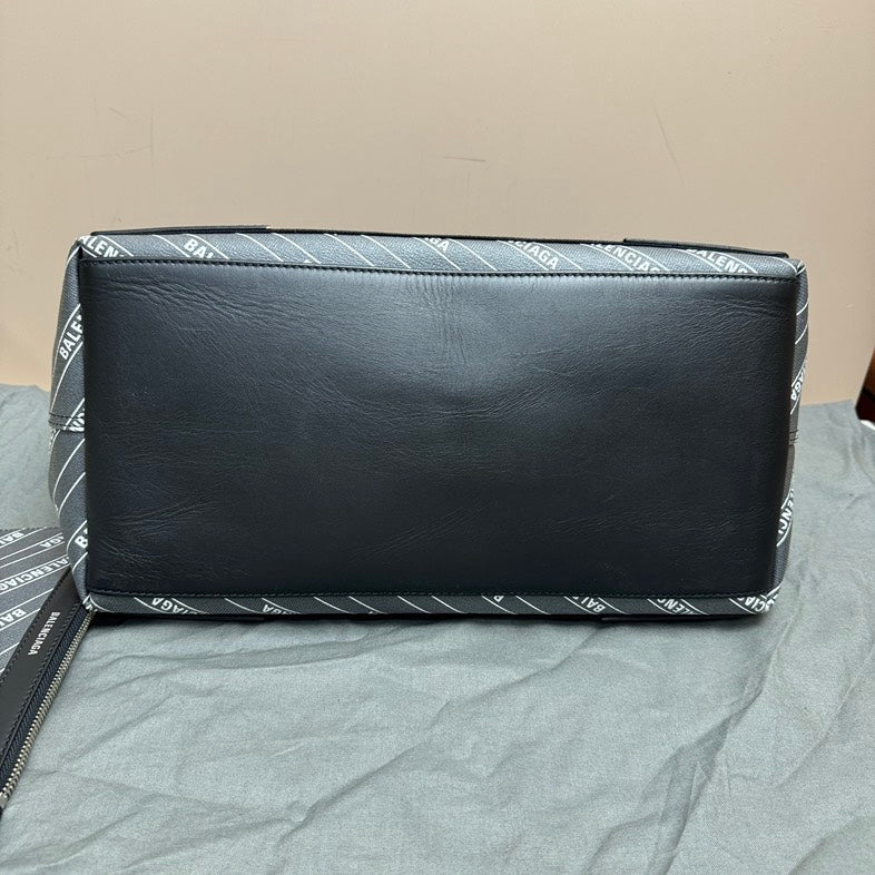 Balenciaga Canvas Leather Tote Bag Black Large