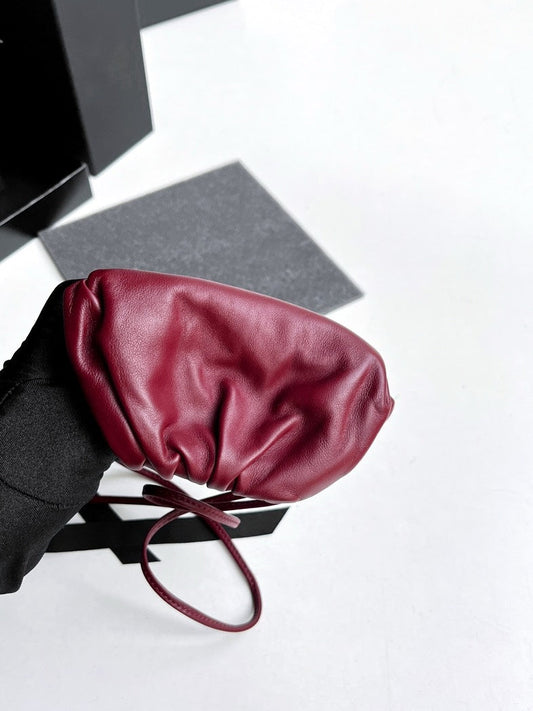 Bottega Veneta Mini Pouch Burgundy Leather w/Dust Bag