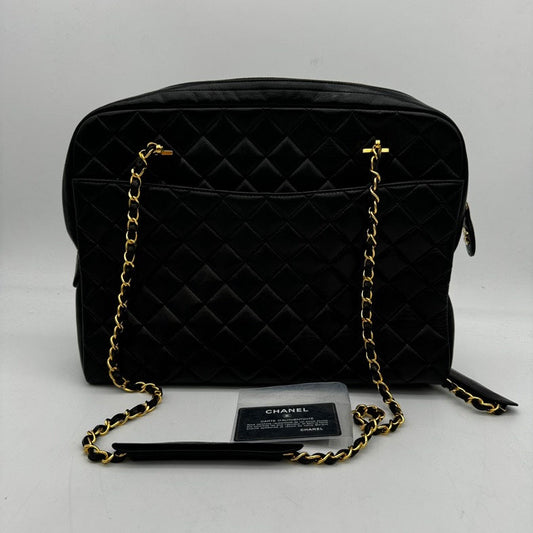 Chanel Black Quilted Leather Shoulder Bag Medium