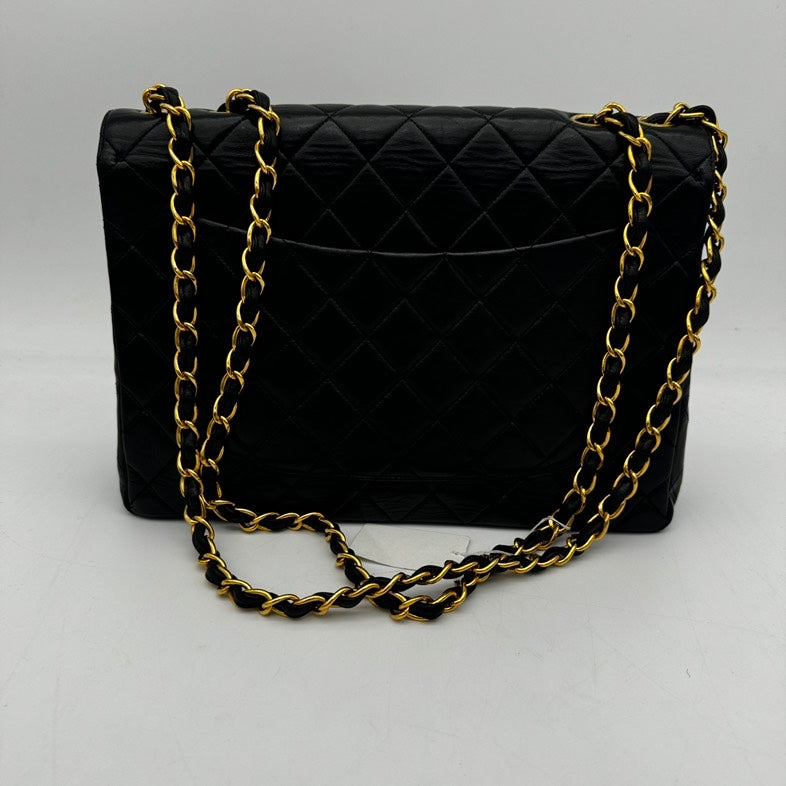 Chanel Quilted Black Leather Shoulder Bag Medium