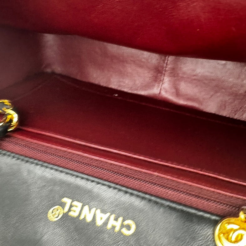 Chanel Black Quilted Leather Shoulder Bag Medium Size