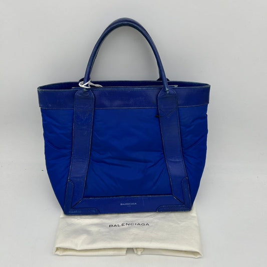 Balenciaga Blue Nylon Tote Handbag Medium