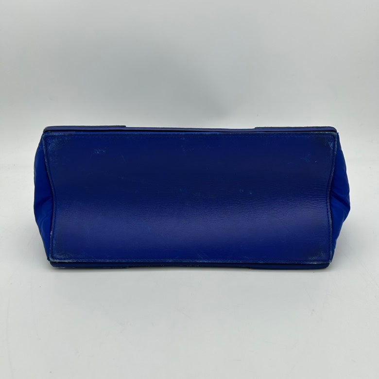 Balenciaga Blue Nylon Tote Handbag Medium