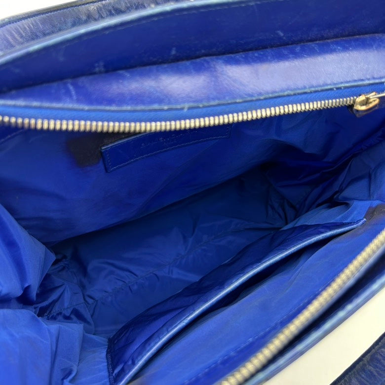 Balenciaga Blue Nylon Tote Handbag Medium