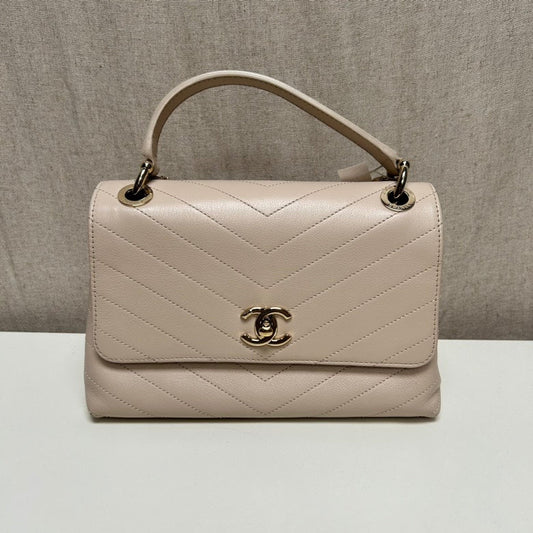 Chanel Beige Handle Crossbody Bag