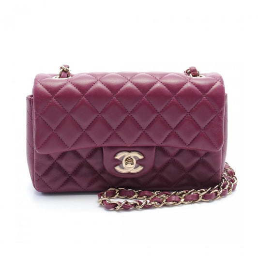 Chanel Mini Matelasse Purple Lambskin Chain Shoulder Bag