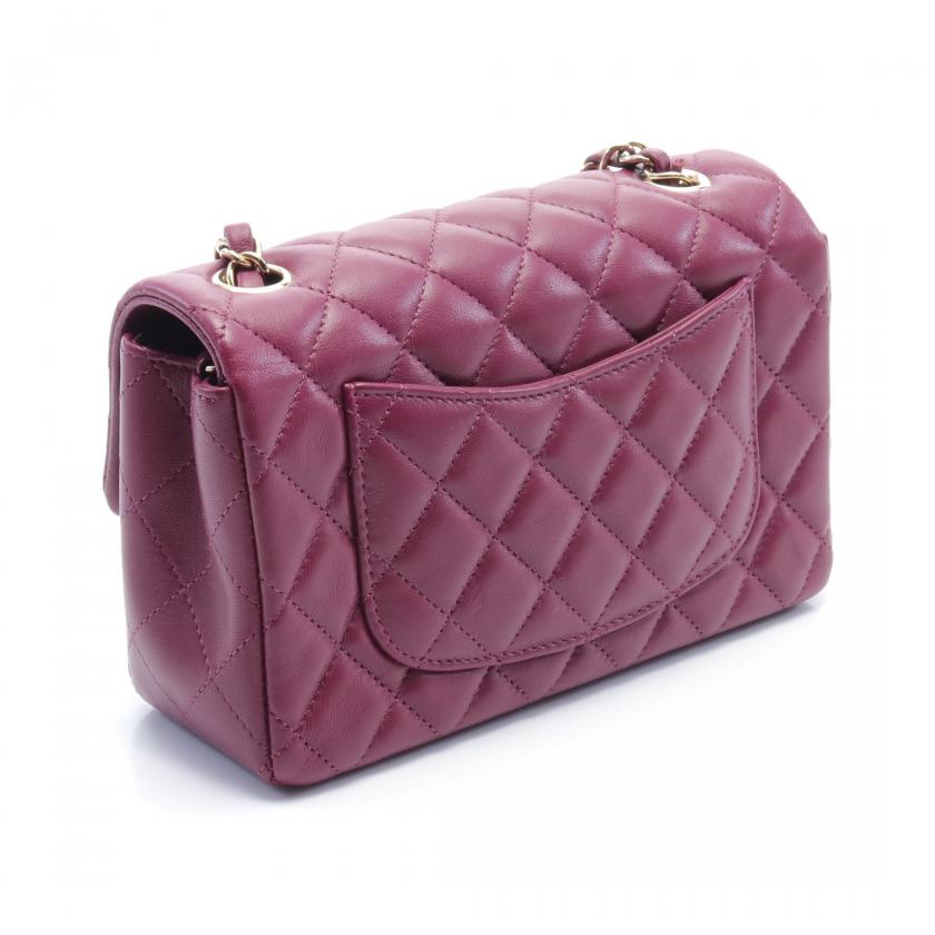 Chanel Mini Matelasse Purple Lambskin Chain Shoulder Bag
