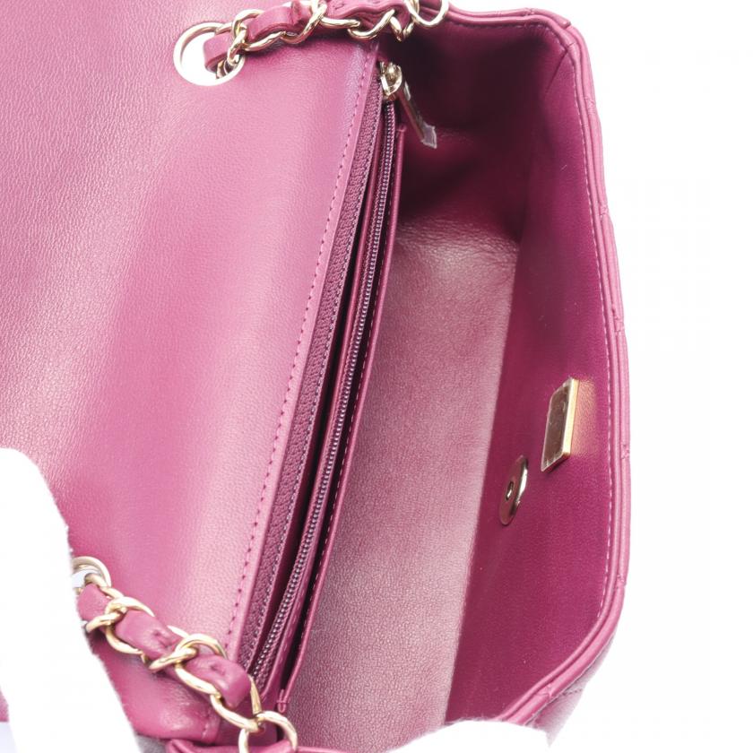 Chanel Mini Matelasse Purple Lambskin Chain Shoulder Bag