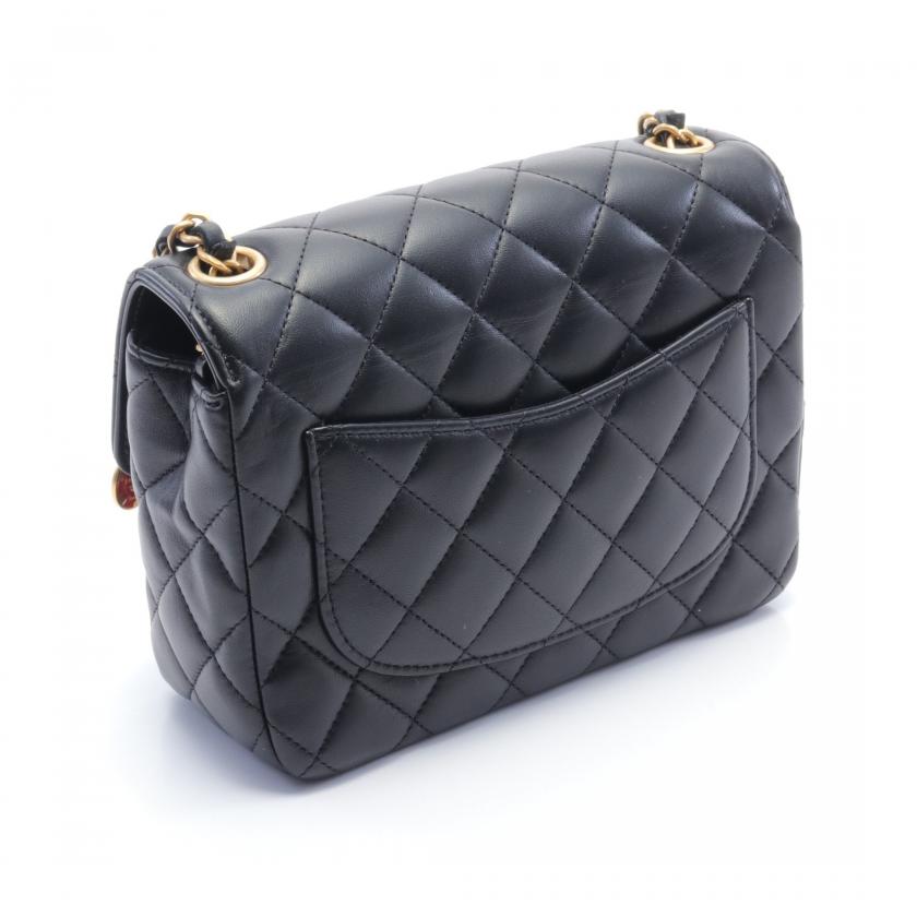 Chanel Matelasse Black Leather Chain Shoulder Bag