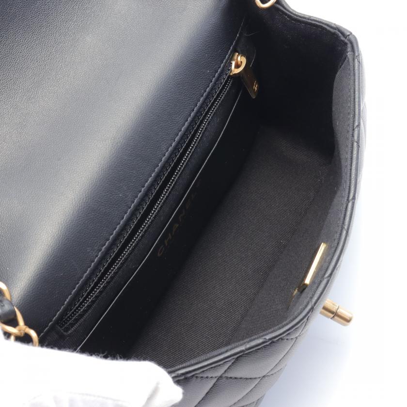 Chanel Matelasse Black Leather Chain Shoulder Bag