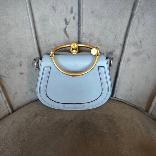 Chloe Nile Small Leather Crossbody Bag Blue