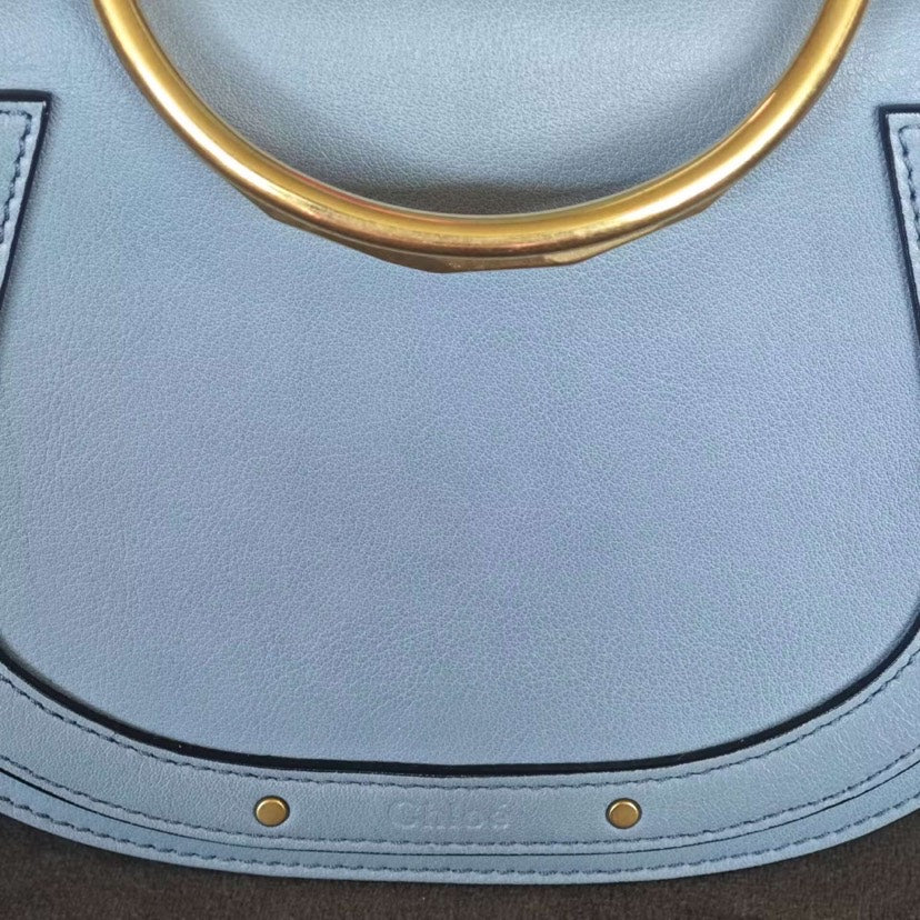 Chloe Nile Small Leather Crossbody Bag Blue