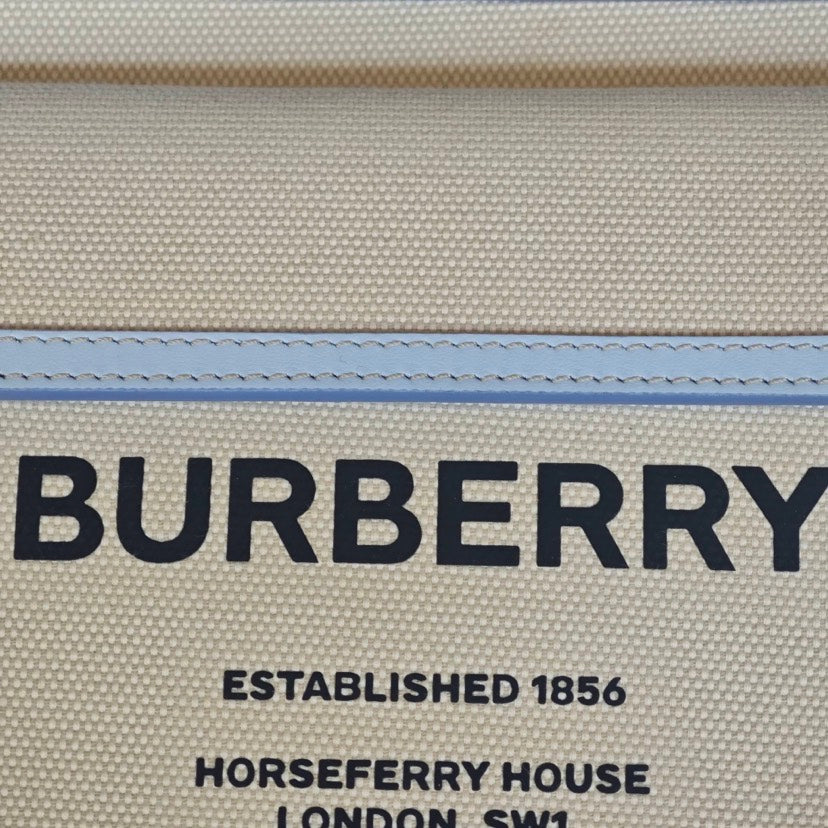 Burberry Tuscans Canvas Crossbody Bag Light Blue