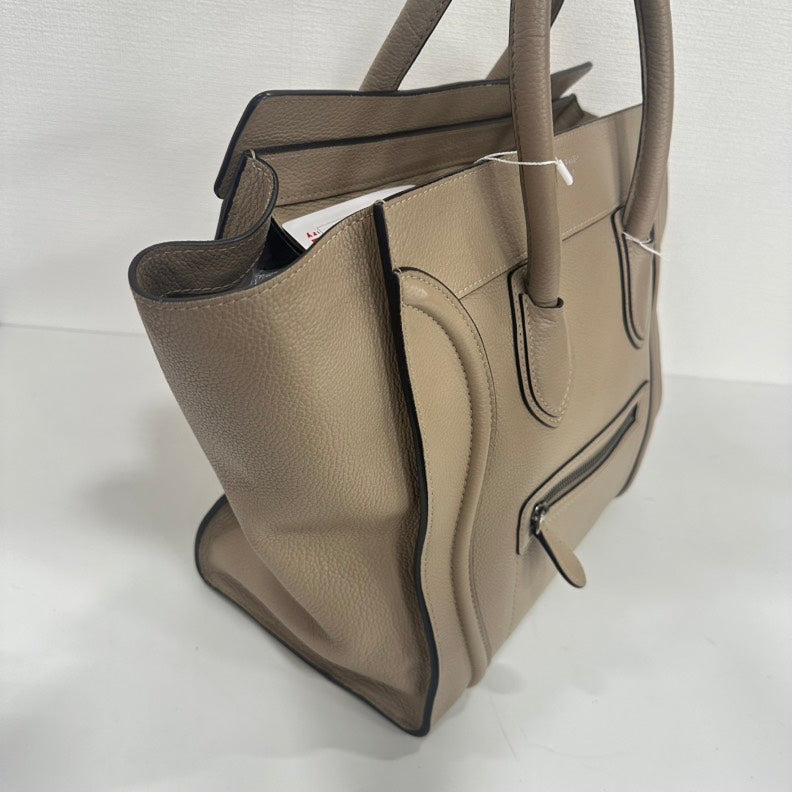 Céline Luggage Taupe Leather Tote Bag Medium