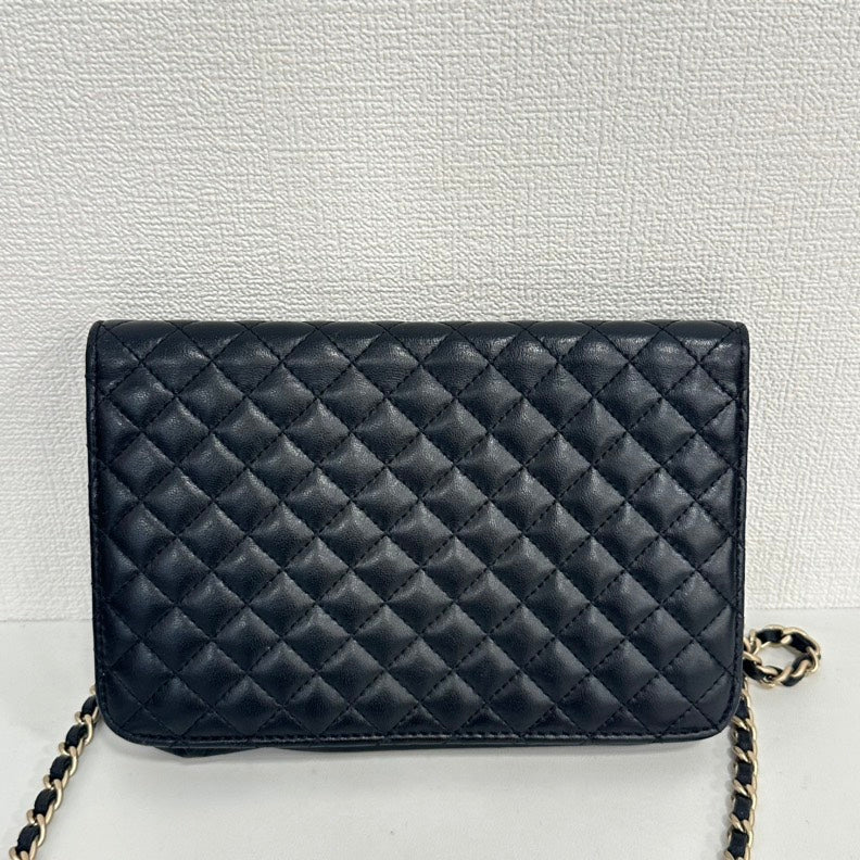 Chanel Lambskin Wallet on Chain Black Quilted Crossbody Bag
