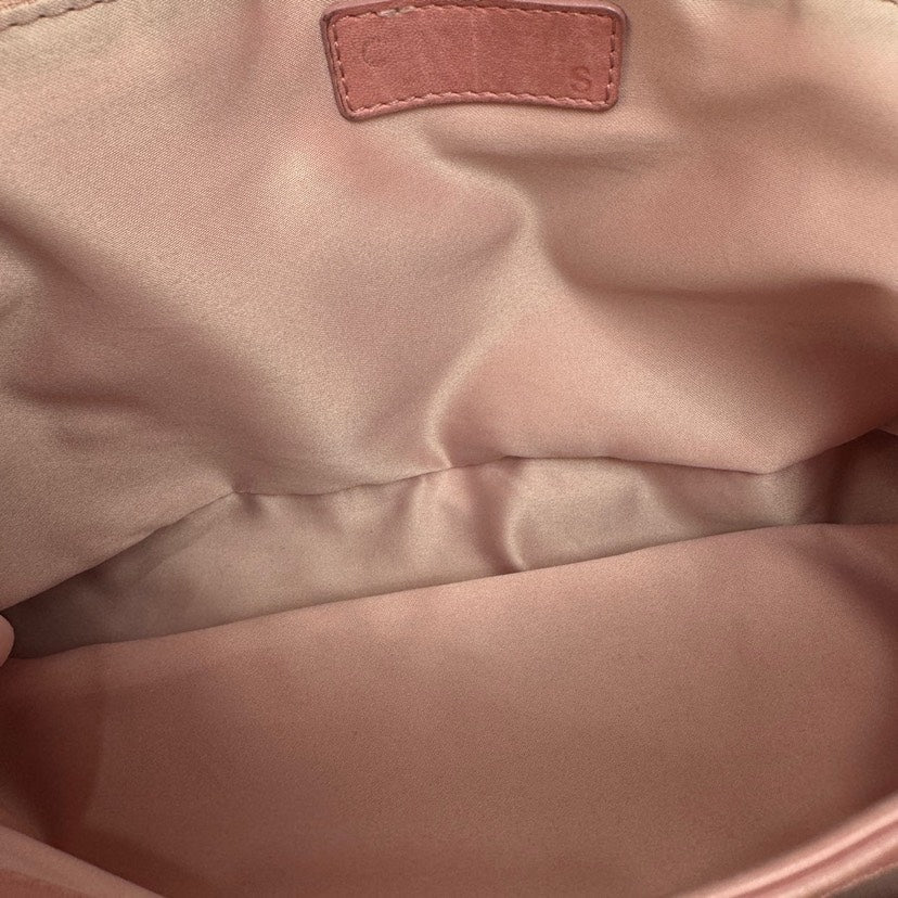 Chanel Sakura Pink Snake Skin CF Chain Crossbody Bag 34cm
