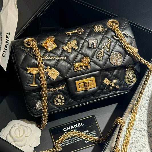 Chanel Lucky Charm . Mini Black Leather Shoulder Bag