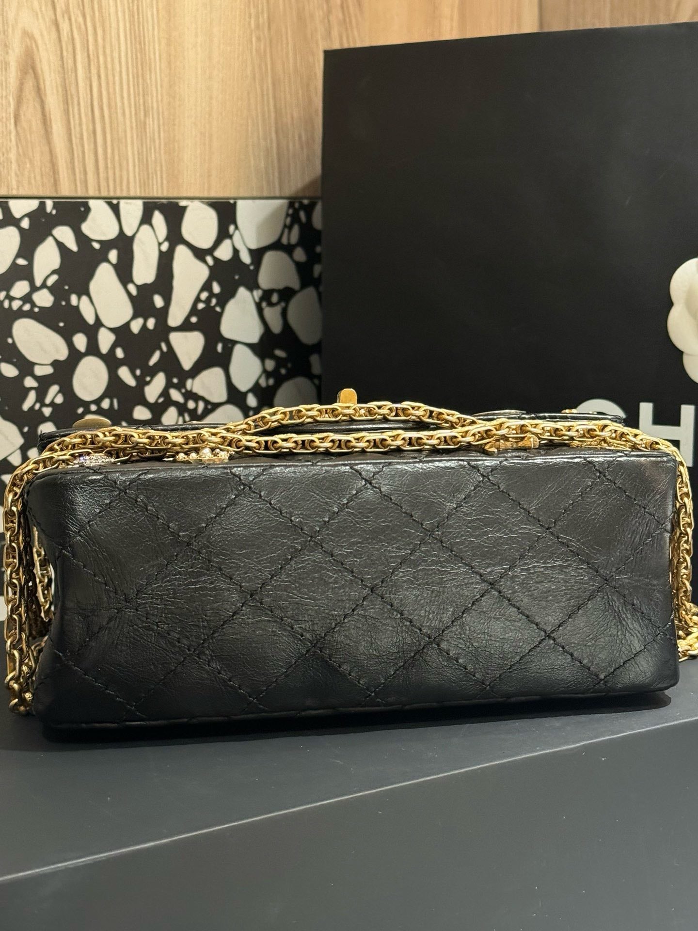 Chanel Lucky Charm . Mini Black Leather Shoulder Bag