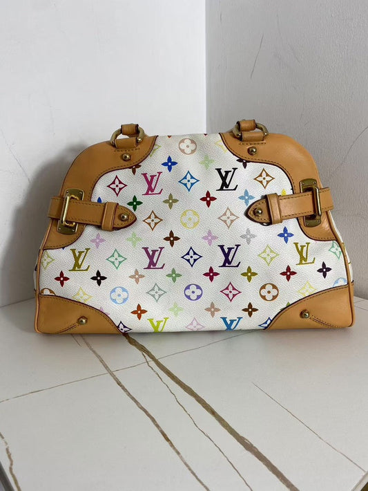 Louis Vuitton White Multicolor Claudia Handbag Shoulder Bag