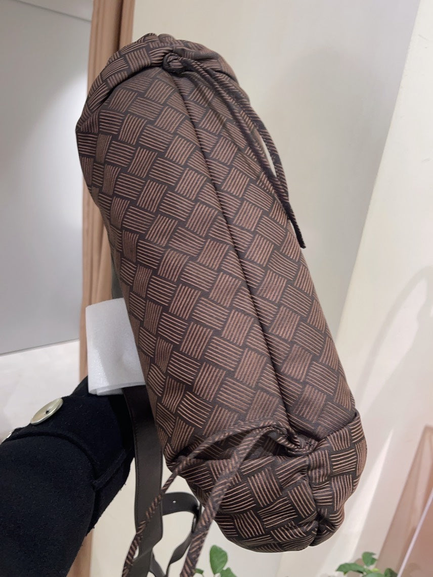 Bottega Veneta Medium Point Brown Checkered Leather Handbag