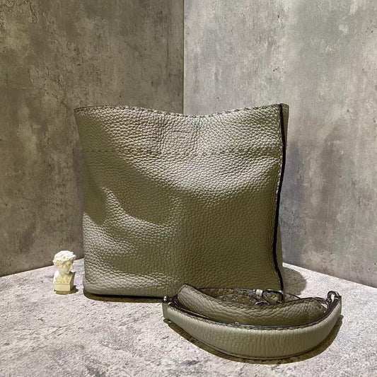 Fendi Olive Leather Tote Large