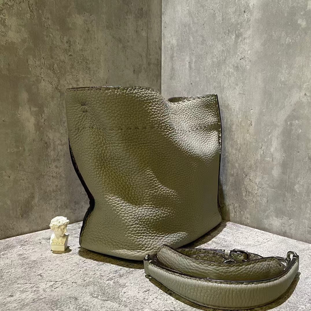 Fendi Olive Leather Tote Large