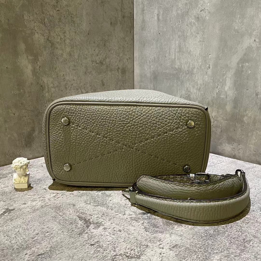 Fendi Olive Leather Tote Large