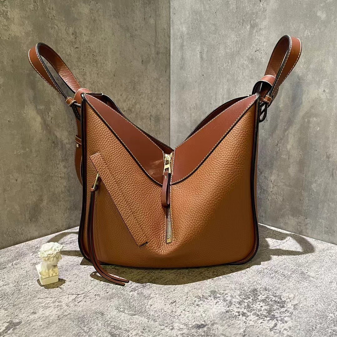 Loewe Medium Hammock Bag Tan Leather Adjustable Strap Shoulder Bag